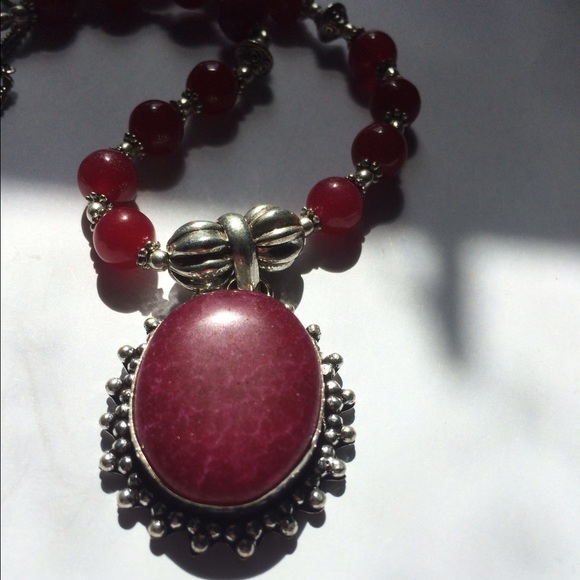 ⬇️SALE🎀STERLING SILVER🎀RUBY HANDCRAFTED NECKLACE - Picture 4 of 6