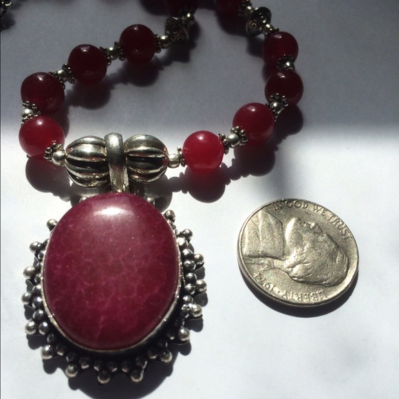 ⬇️SALE🎀STERLING SILVER🎀RUBY HANDCRAFTED NECKLACE - Picture 5 of 6