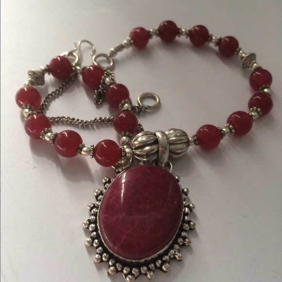 ⬇️SALE🎀STERLING SILVER🎀RUBY HANDCRAFTED NECKLACE - Picture 3 of 6