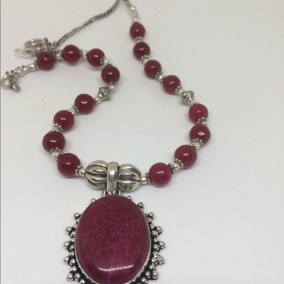⬇️SALE🎀STERLING SILVER🎀RUBY HANDCRAFTED NECKLACE - Picture 2 of 6