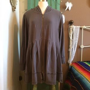 PINK LOTUS HOODIE SWEATSHIRT w/ZIP-UP FRONT