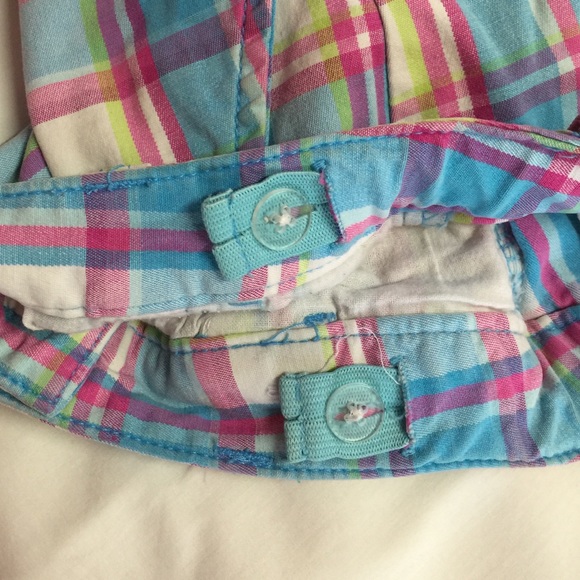 Girl's Blue Plaid Shorts - Picture 4 of 4