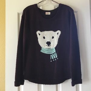 Purple sweater with polar bear on front