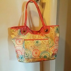 PRICED TO SELL Pink Swirl Patterned Coach Tote
