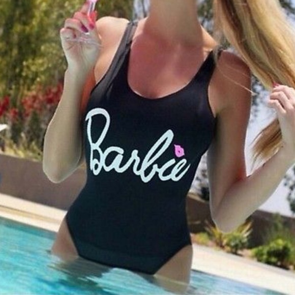 BLACK BARBIE SWIMSUIT ONE PIECE MONOKINI - Picture 2 of 8