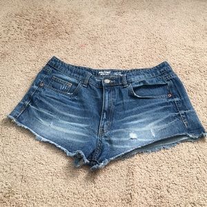 High waisted jean shorts