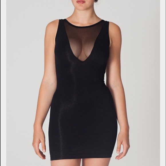 American Apparel Cotton Spandex Sleeveless V Dress