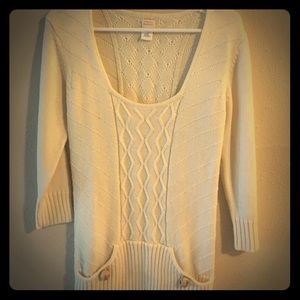 Beautiful Lauren Moffat Cable Knit Ivory Sweater M