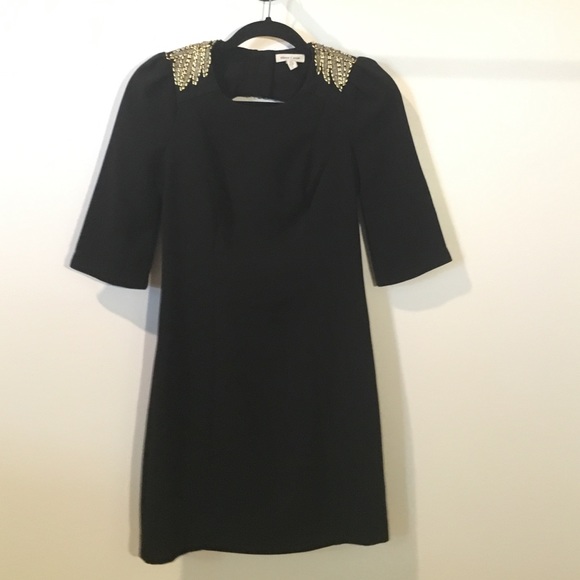 silence + noise embellished black mini dress