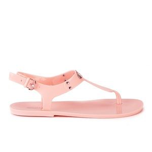 Michael kors pale pink MK plate jelly sandal