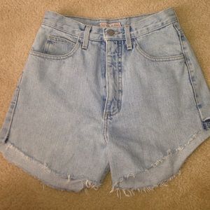 High waisted jean shorts