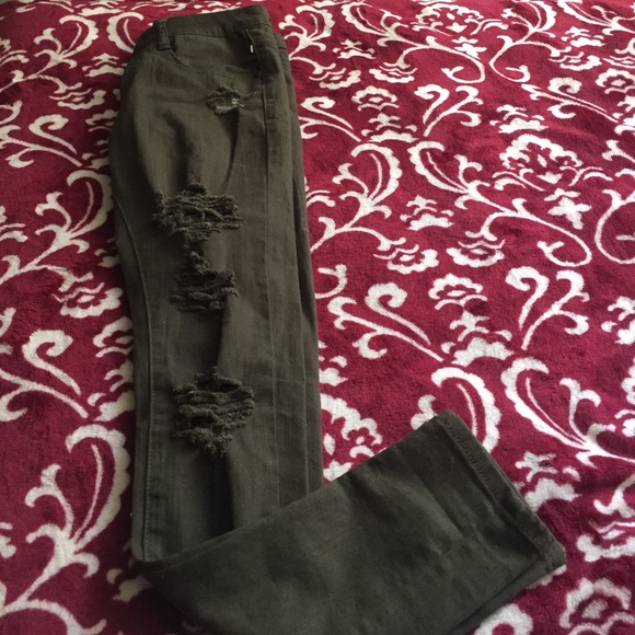 olive green jeans - Picture 1 of 3