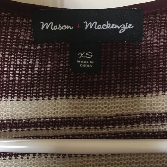 Burgundy and tan sweater shark bite tunic - Picture 4 of 4