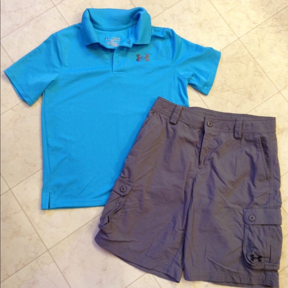 Boys Under Armour shorts and shirt.  Size Large