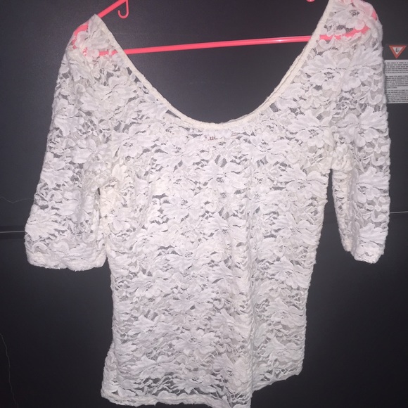 Lace half sleeve shirt