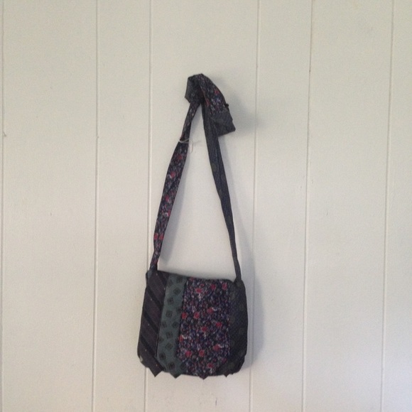 Handmade purse made from men's ties.