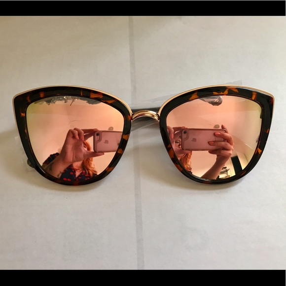 NWT My Girl Black Green Mirror CatEye Sunglasses - Picture 3 of 4