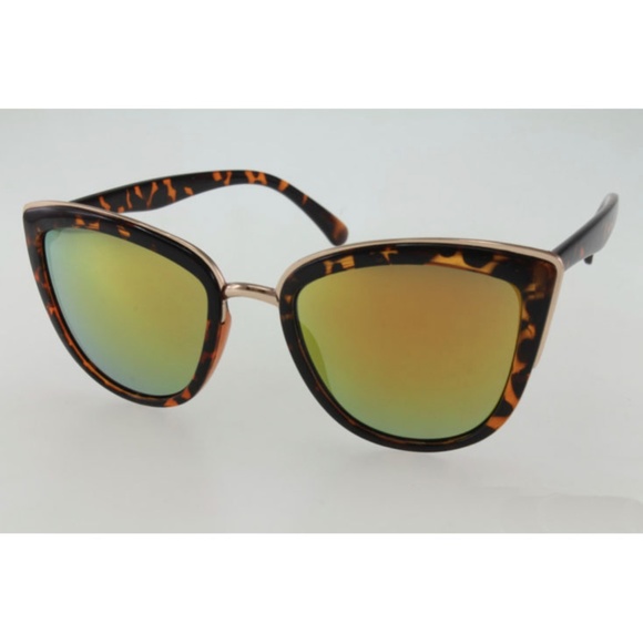 NWT My Girl Black Green Mirror CatEye Sunglasses - Picture 4 of 4