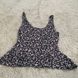 Floral, peplum style tank top