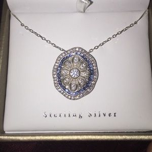 Sterling silver pave necklace
