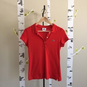 Lacoste Size 36 Orange Red Polo