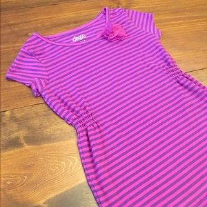 CIRCO Girls Striped Tunic with Tulle Flower - Med