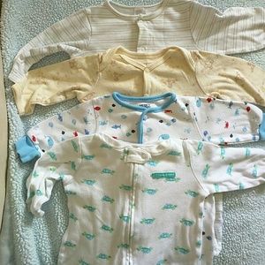 4 footie onesies/pajamas