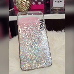 Clear holographic glitter iPhone 6 plus case
