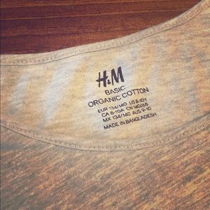 H&M Organic Girls Heather Gray Cotton Tee Sz8-10
