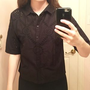 Topshop embroidered top