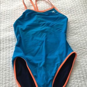 One piece TYR bathing suit