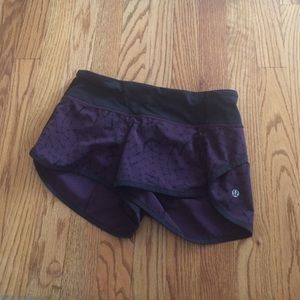 Purple/black size 2 Lulu Lemon speed shorts