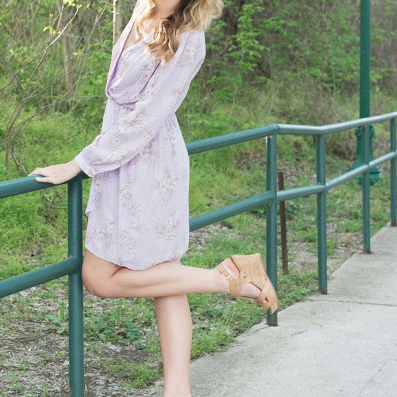Lavender Faux Wrap Dress - Picture 2 of 4