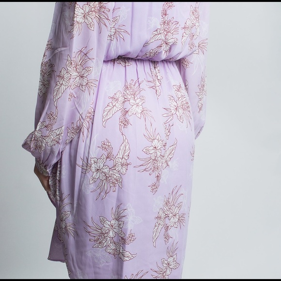 Lavender Faux Wrap Dress - Picture 3 of 4