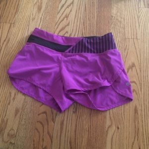 Size 2 Lulu Lemon purple speed shorts