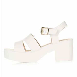 TopShop DEN White Platform Sandal 8.5