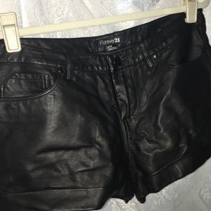 Forever 21 Leather Like Shorts. Size M