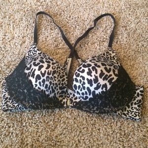 Black and light gray cheetah print Bra