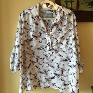 Hunter Dixon Feather Pattern Blouse