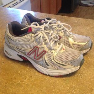 White & Pink New Balance Sneakers