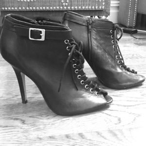 Top shop lace up black booties