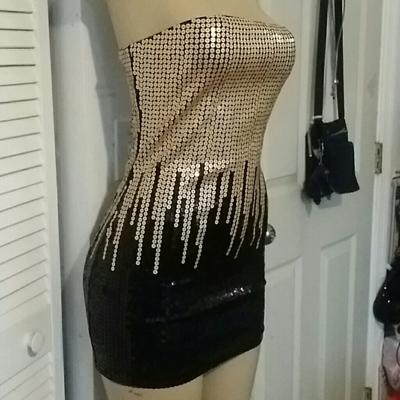 Bebe strapless  sequin dress XS - Picture 3 of 4