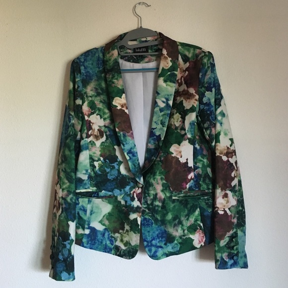 Cool toned floral structured blazer from Nordstrom