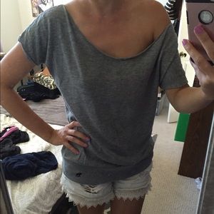 Grey Abercrombie and Fitch off the shoulder top