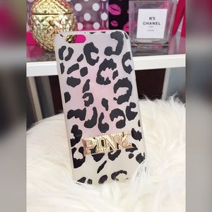 VS PINK semi clear leopard iPhone 6 plus case
