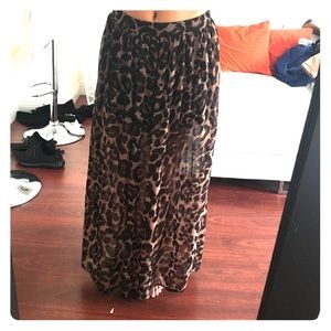 Cheetah print maxi skirt