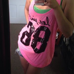 VS Love Pink Sequin Tank