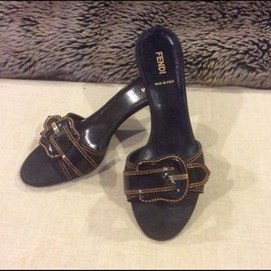 Fendi Black Patent Buckle Slide Size 38 1/3