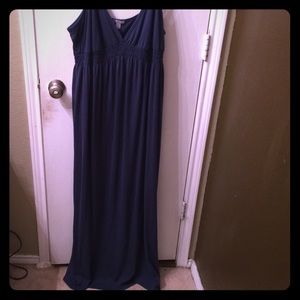 Old navi blue jersey cotton maxi