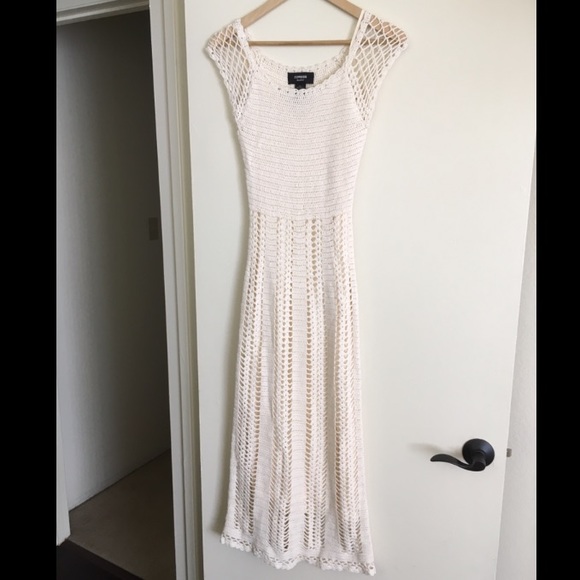 LAST CHANCE!! Handknit ivory dress with lining